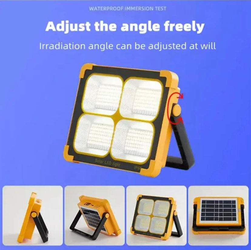 LED Solar Floodlight Rechargeable 500W Emergency Lighting Outdoor Camping Portable Light Waterproof Searchlight Hot - gravax.store