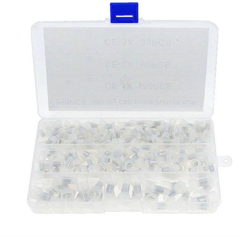 250pcs/box CE1 CE2 CE5 Closed End Crimp Caps Electrical Wire Cable Terminals Connectors Set AWG 12-10 16-14 22-16