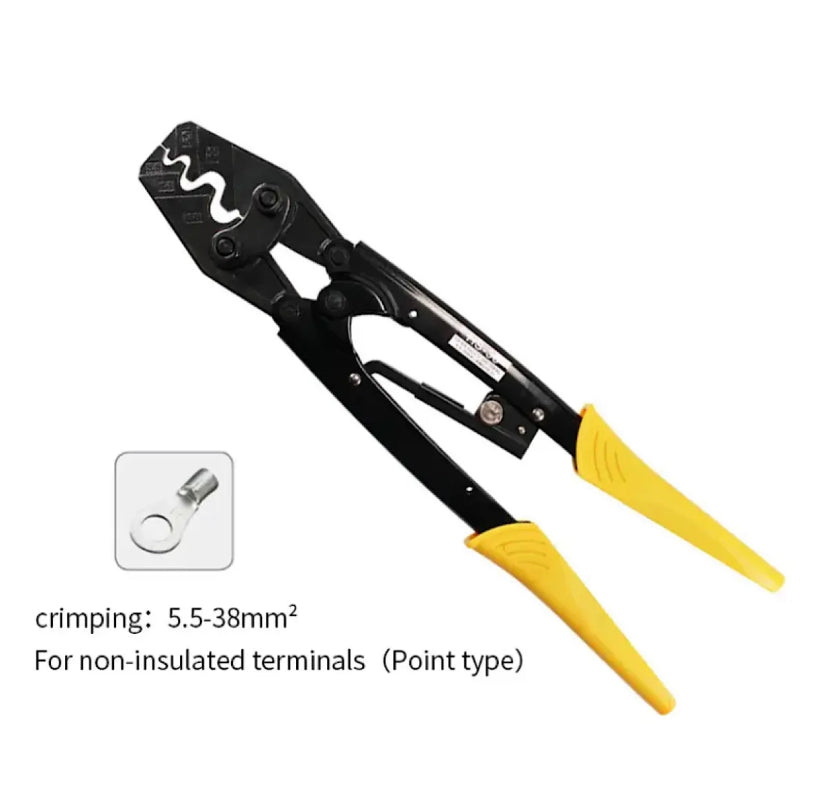 HS-38 Japanese Style Ratchet Crimping Pliers forTerminal 5.5-38mm² 10-2AWG,Hand Crimper Tools for Non Insulated Connectors