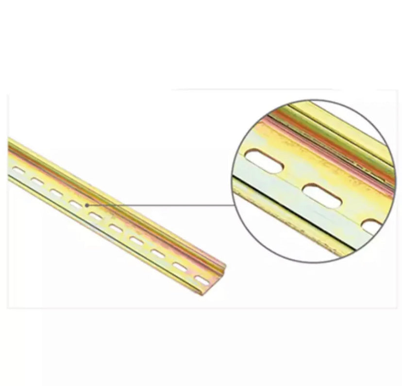 1 Pcs 35mm-500mm Iron Aluminium Slotted Din Rail For Circuit Breaker Mounting C45 Guide Rail Terminal Connector Installation Track 0.9mm