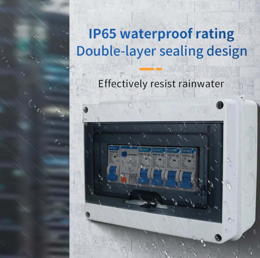 IP65 Waterproof Distribution dc breaker Box 2/3/5/8/12/15/18/24WAY PC /ABS Plastic Outdoor Electrical MCB solar Junction Box