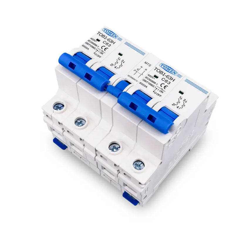 2P+2P MTS TOMZN AC Dual power Manual transfer switch Circuit breaker MCB 50HZ/60HZ