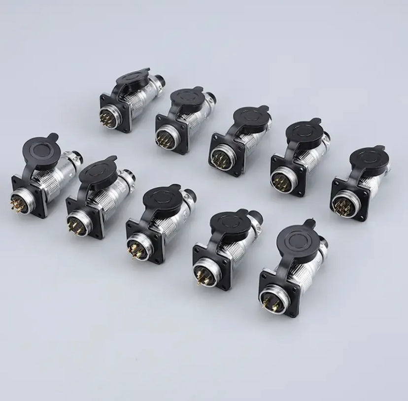 P20 Aviation Plug Square Plate 2/3/4/5/6/7/8/9/10/12Pin Connector Male Female Connector 20MM DiameterP20 Aviation Plug Square Plate