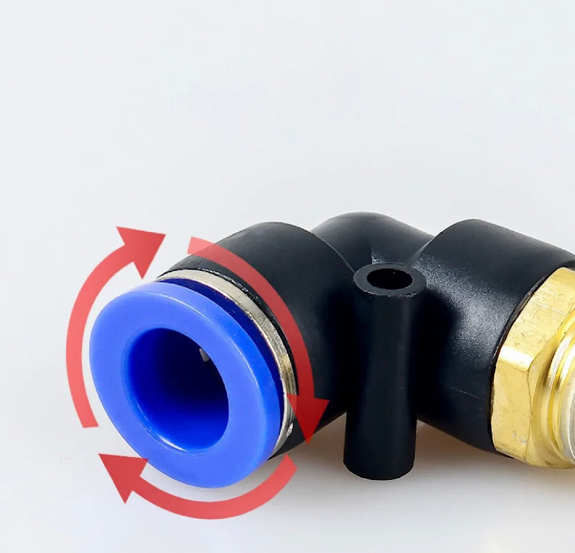 PL pneumatic connector 4mm-12mm hose OD 1/8 "1/4" 3/8 "1/2" male pneumatic thread tube elbow connector tube Air Push In mount