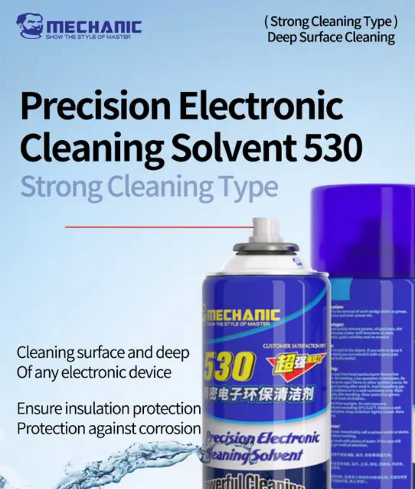 MECHANIC OFFICIAL New 530 Cleaning Agent Blue Spray Liquid Dust Remover Oil Cleaning For Mobile Phone Repair Cleaning