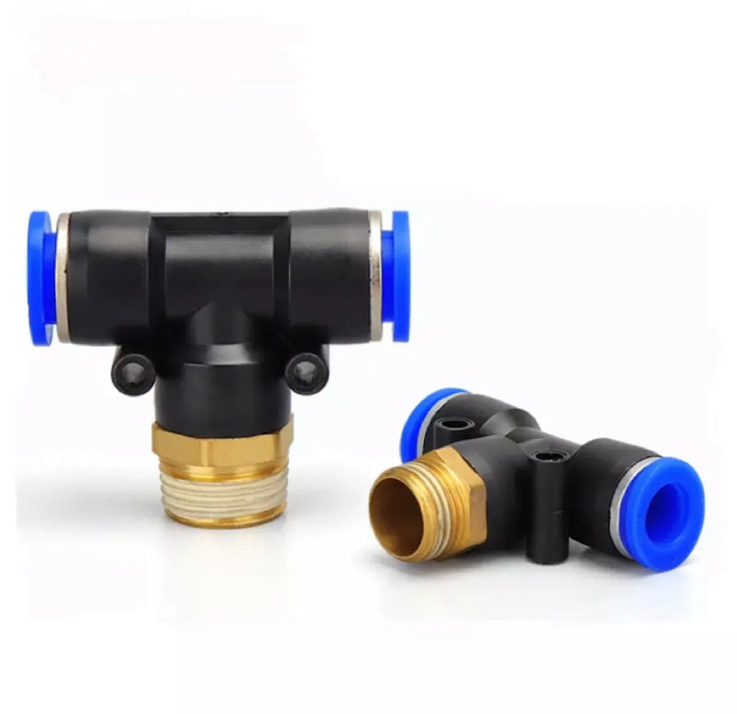 Pneumatic Air Connector Fitting PB 4mm 6mm 8mm 10mm 12mm Thread 1/8" 1/4 3/8 1/2 Straight Hose Fittings Pipe Quick Connectors