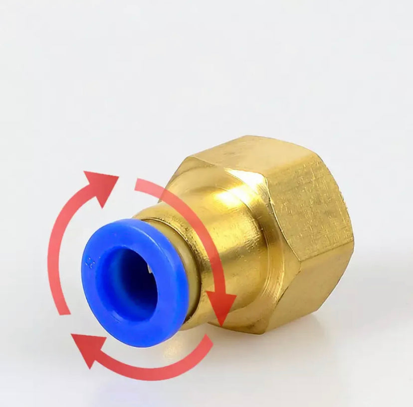 PCF Air Pipe Fitting 4 6 8 10 12mm Hose Tube 1/8" 3/8" 1/2" BSP 1/4" Female Thread Brass Pneumatic Connector Quick Joint Fitting