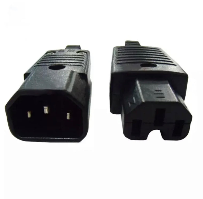 IEC Straight Cable Plug Connector 3 Pin AC Socket C13 C14 Black Male&Female Plug Rewirable Power Connector 10A 250V