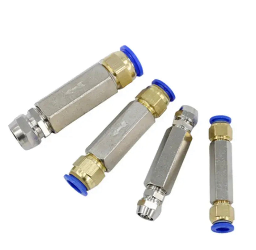 Pneumatic Check Valve 1/4 OD Hose One Way Valve Air Gas Single Way Brass Valve Air Compressor Pipe Fitting Adapter
