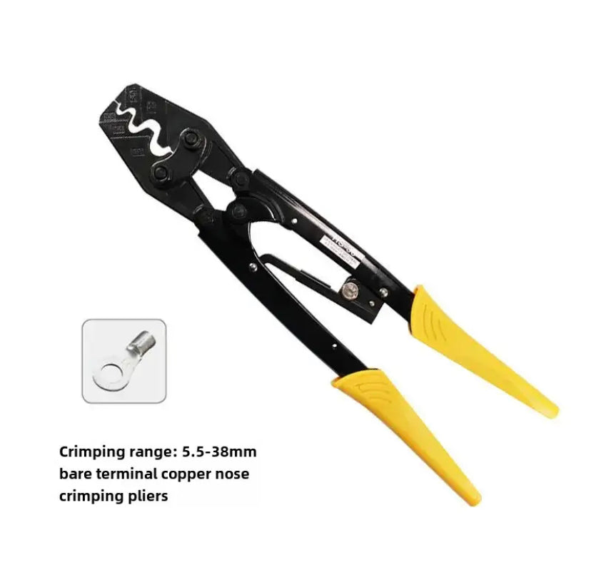 HS-38 ratchet crimping pliers for terminal 5.5-38mm² mini crimping tools non insulated Terminal clamper plier