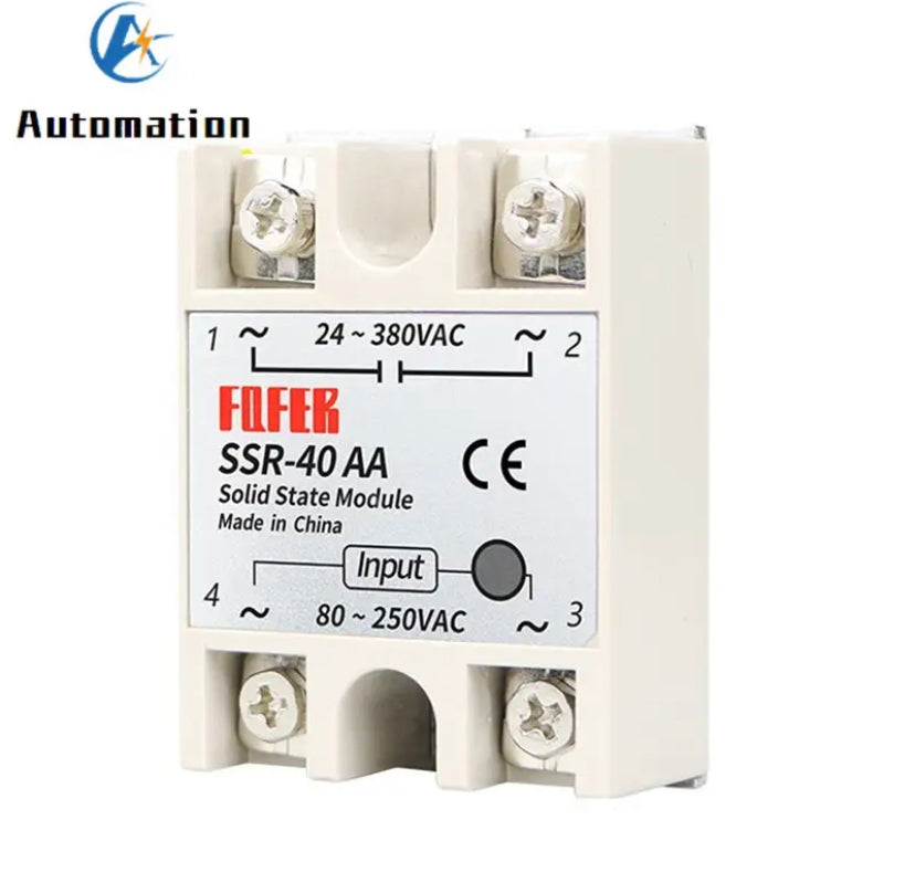 40A AC-AC Single Phase Solid State Relay SSR-40AA 80-250VAC 220V TO 24-380V AC