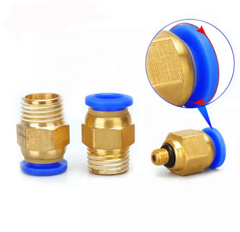 PC Air Pneumatic Fitting Quick Connector 4-m5 4-M6 4mm 6mm 8mm 10mm 12mm Male Thread 1/4 1/2 1/8 3/8 Compressed Hose Tube Pipe
