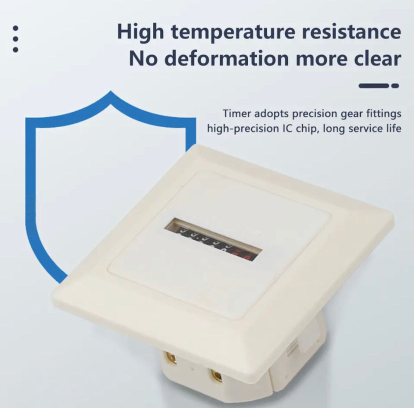 AC220-240V Timer function Electronic Hermetic Counter Digital 0-99999.9 Hour Meter Gauge 0.3W 50Hz Industrial Standard