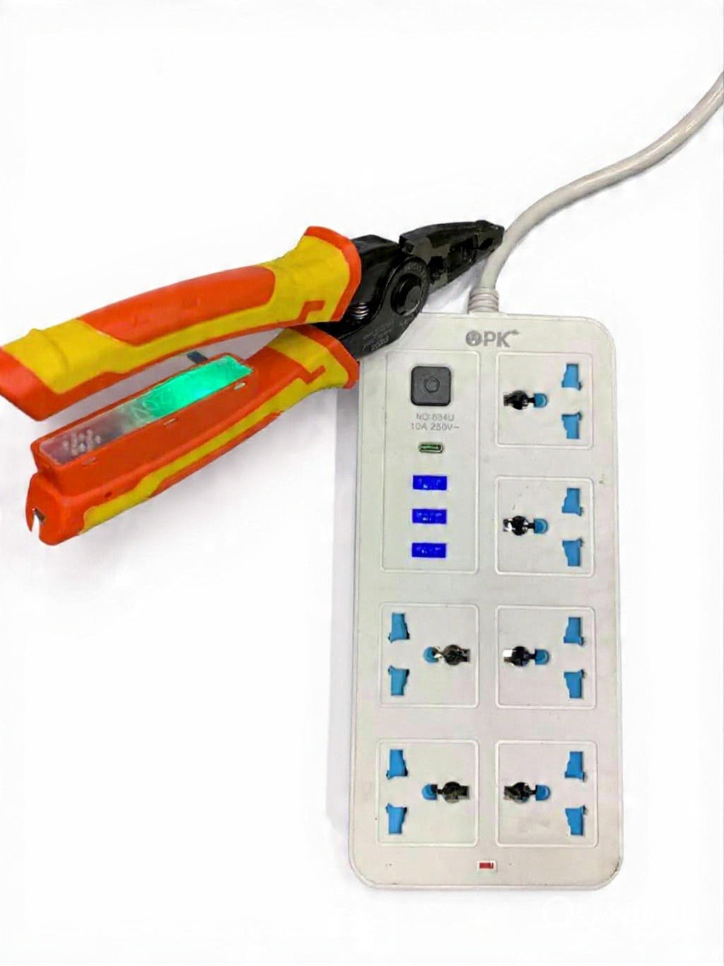 5 in 1 multifunctional NCV Pliers Tool Kit With 5 Interchangeable Heads Special For Electricians Combination Lineman Pliers,Cable Cutting,Wire Stripping,Crimping Tools,Sheet Metal Shear with Storage Box