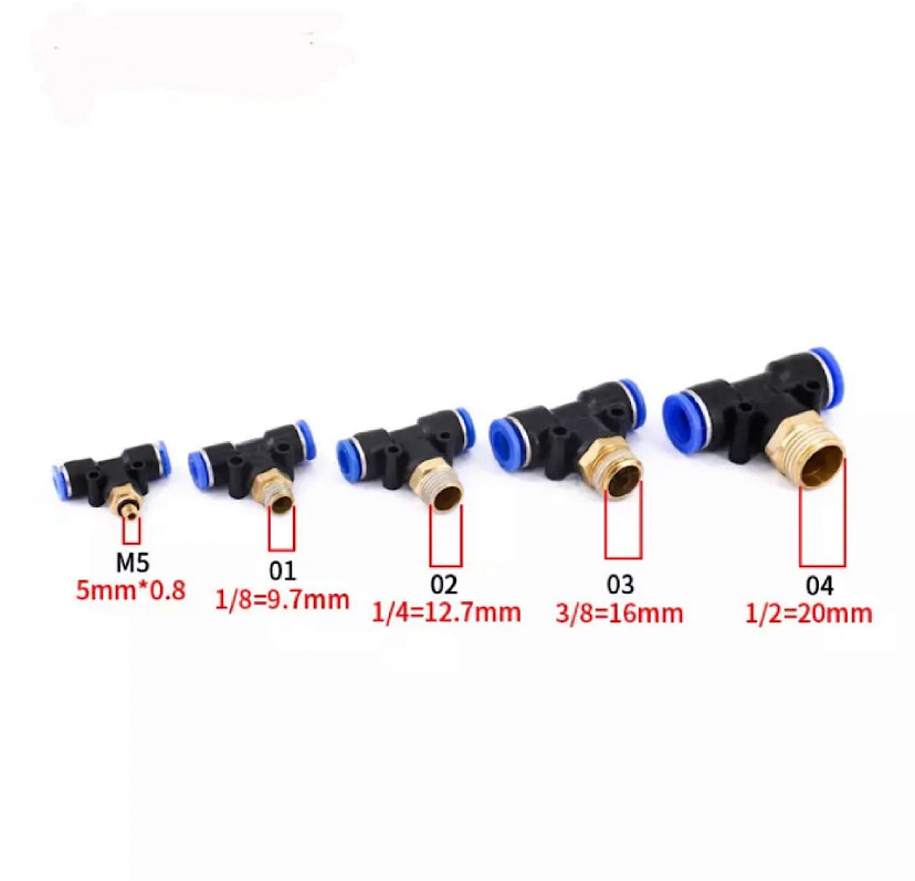 Pneumatic Air Connector Fitting PB 4mm 6mm 8mm 10mm 12mm Thread 1/8" 1/4 3/8 1/2 Straight Hose Fittings Pipe Quick Connectors