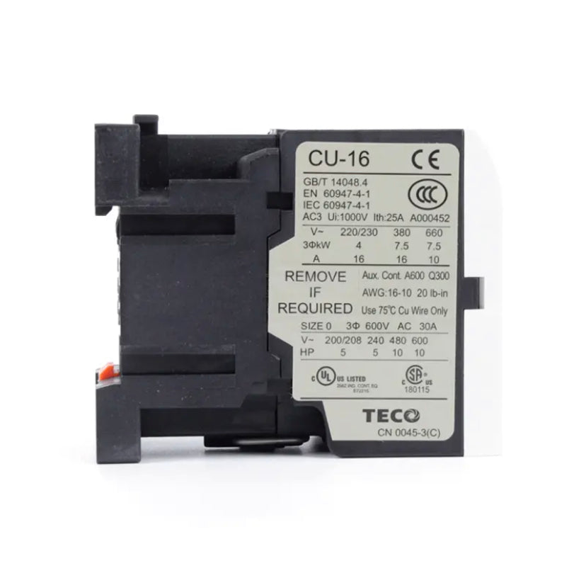 TECO Taian CN AC Contactor CU-11/16/18/23/27/32R/38/40/50/65/80/90 220V 380V 24V 36V 48V 110V