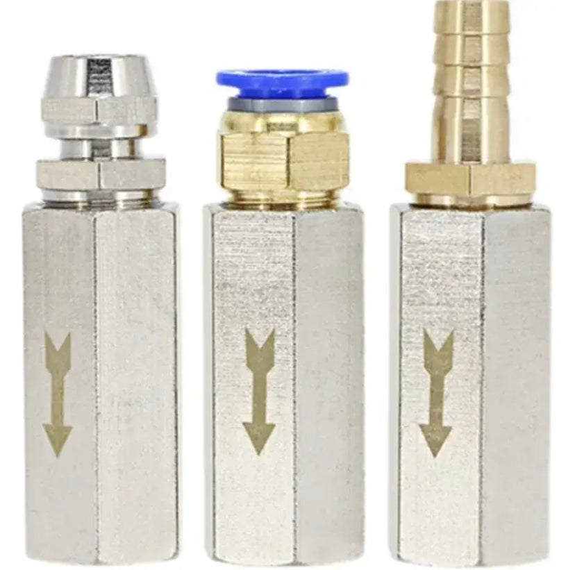 Pneumatic Check Valve 1/4 OD Hose One Way Valve Air Gas Single Way Brass Valve Air Compressor Pipe Fitting Adapter