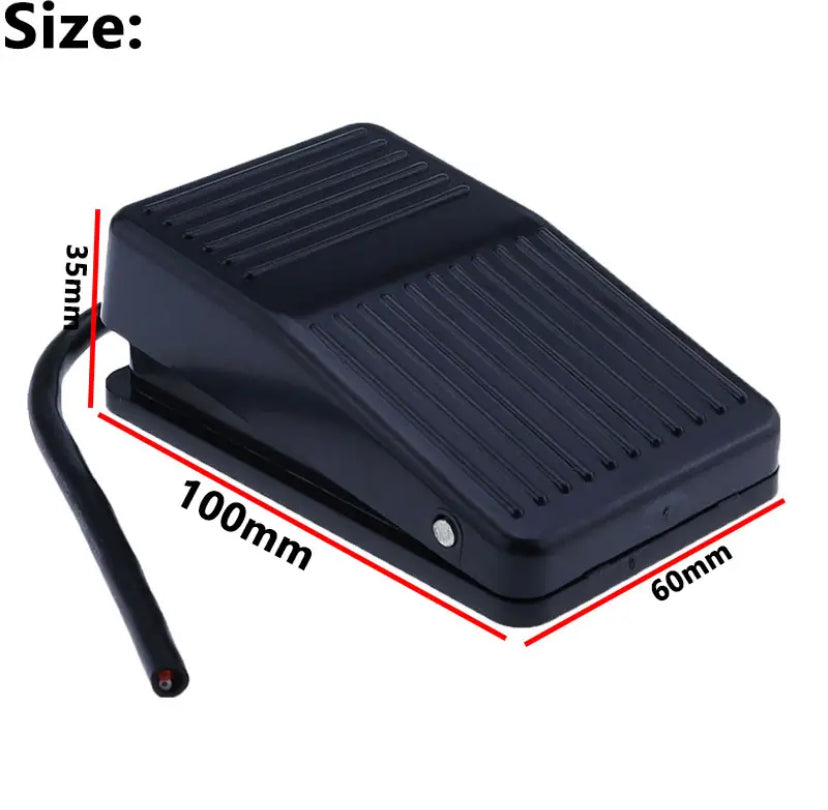FS-1 220VAC 10A Waterproof SPDT Machine Foot Switch Pedal Footswitch Metal On Off 1NO1NC Momentary Self Reset Treadle Switch