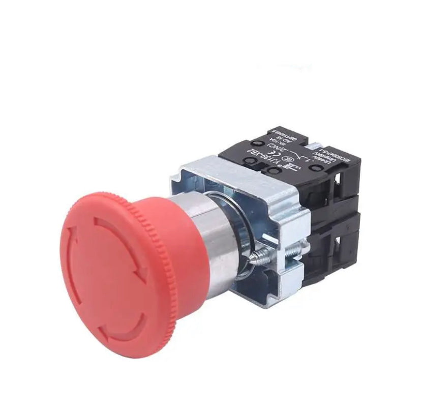 22mm XB2-542 Mushroom Head Emergency Stop Button Switch 10A/415V Emergency Stop Power Button Switch