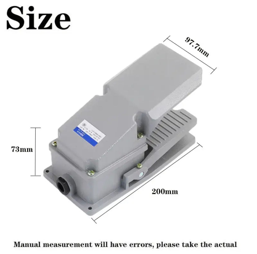 LT4 foot switch aluminium case treadle pedal switch for machine tool machine tool foot switch silver contact