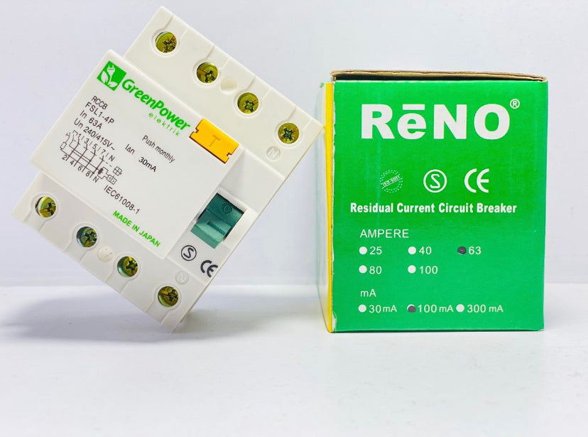 Green Power Earth Leakage Breaker 4P 63A