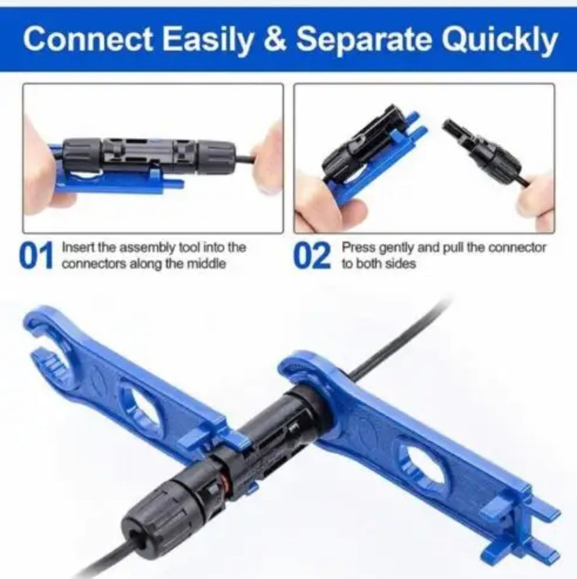 1 Pair 2PCS 1000V MC4 Wrench ABS Solar Connector Tool Hand Tool Spanner Wrench for pv panel Installation