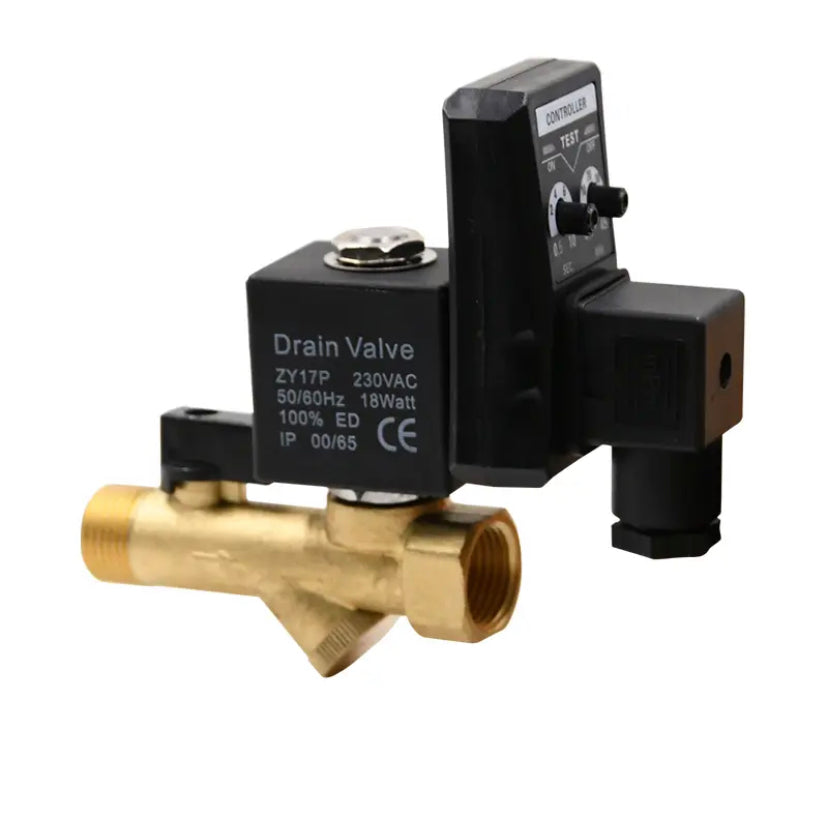 1/2" AC220V Electronic Drain Valve Timed Air Compressor Gas Tank Automatic 2-way Durable Drain Valve - gravax.store