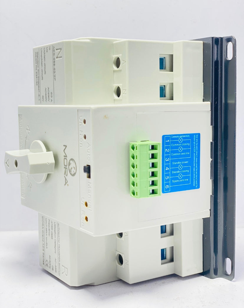 2p ATS 63A Generator PV ATS Controller Automatic Transfer Switch Dual Power Changeover Switch