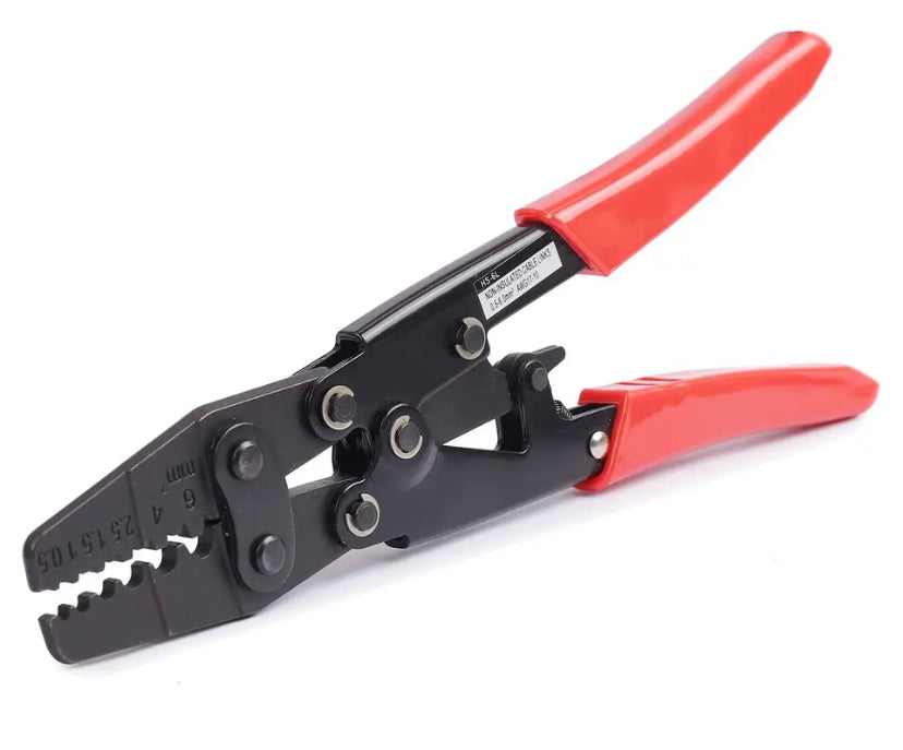 HS-6L Terminal Crimping Pliers Non-Insulated,Ratchet Wire Crimper Tool,Crimping Tool for Terminals (10-17 AWG 0.5-6.0mm²)