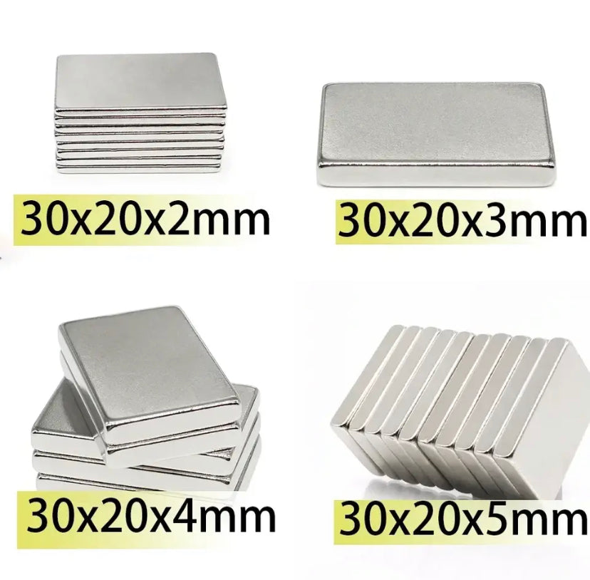 N35 30x20x2 30X20X3 30X20X4 30x20x5 Rectangle Square Neodymium Bar Block Customised Strong Magnet Rare Earth Search Magnetic