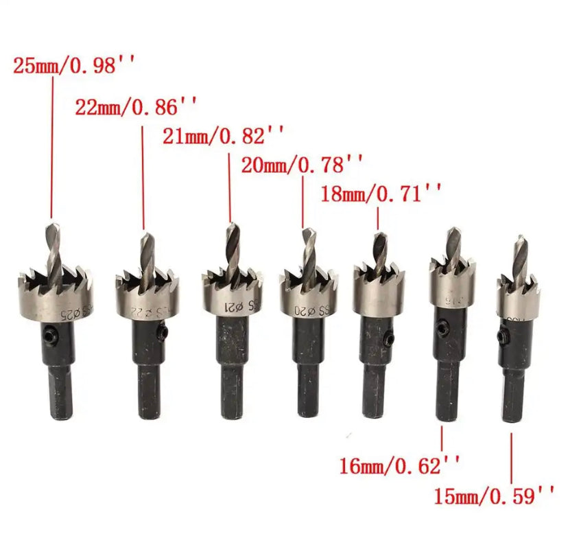Hole Saw Cutter Drill Bits High Speed Steel for Pistol Drills / Bench Drills 16/19/20/21/22/25/26/28/30/35/50mm