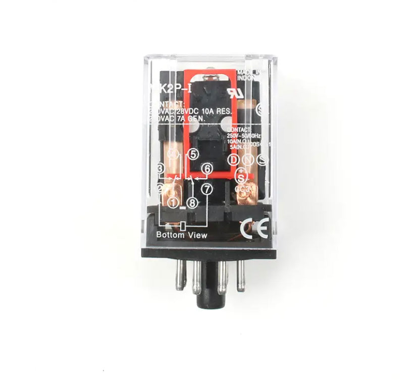 Intermediate relay MK2P-I MK2P small electromagnetic relay with socket base 8PIN PF083A DC12V DC24V AC110V AC220V - gravax.store