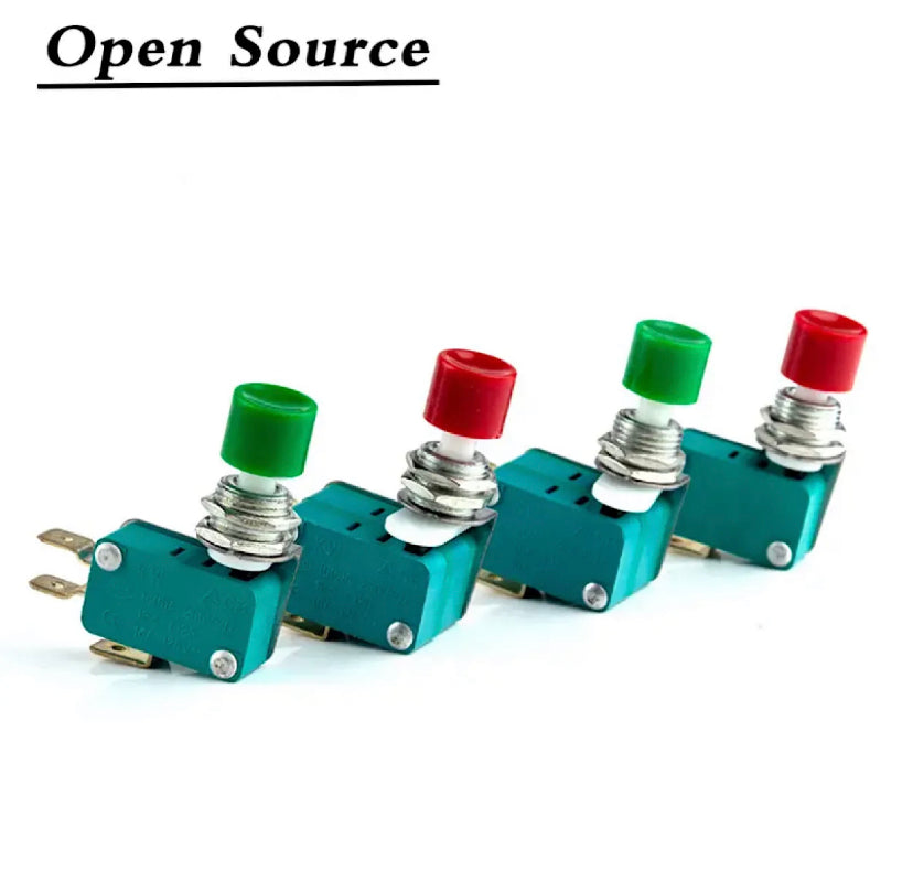 DS-438 DS-438 Momentary Red /Green Push Button Actuator Micro Limit Switch 12mm Push Button Switch 6.3mm Contact