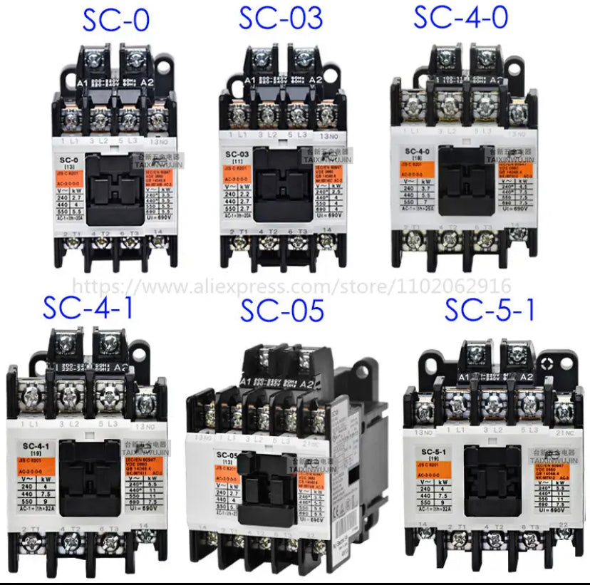 (LOT REFUB) Fuji Electromagnetic AC Contactor SC-03/0/05/4-1/4-0/5-1/N1/N2/N2S/N3