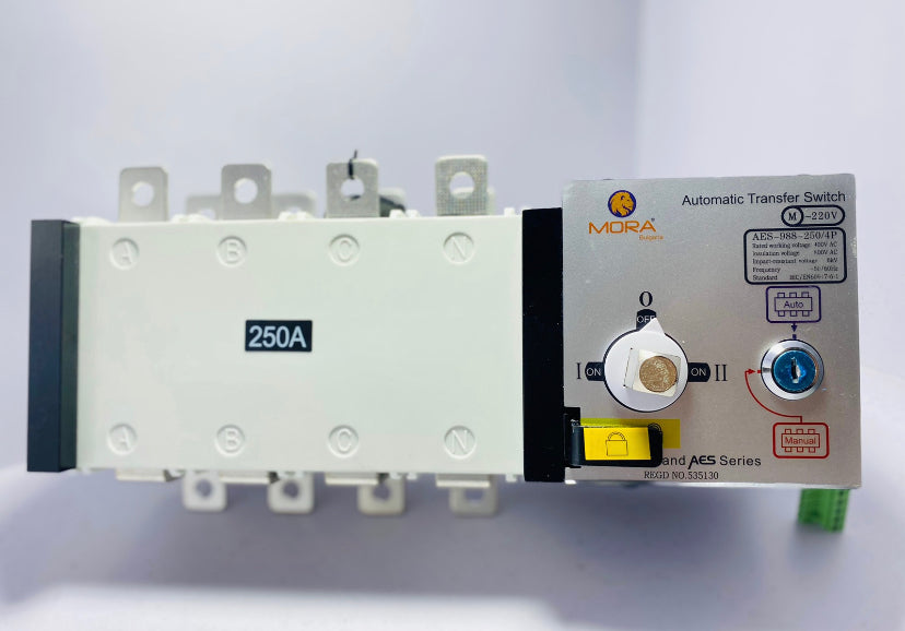 4P 250A ATS PC Class Automatic Transfer Switch Electrical Selector Switches AC 400V Auto or Manual 2 input 1 output