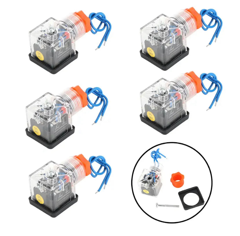 1Pcs Solenoid Coil Plug Hydraulic Valve Transparent Voltage With Indication Light Waterproof And Dustproof Universal Accessories 12VDC 24VDC 220VAC