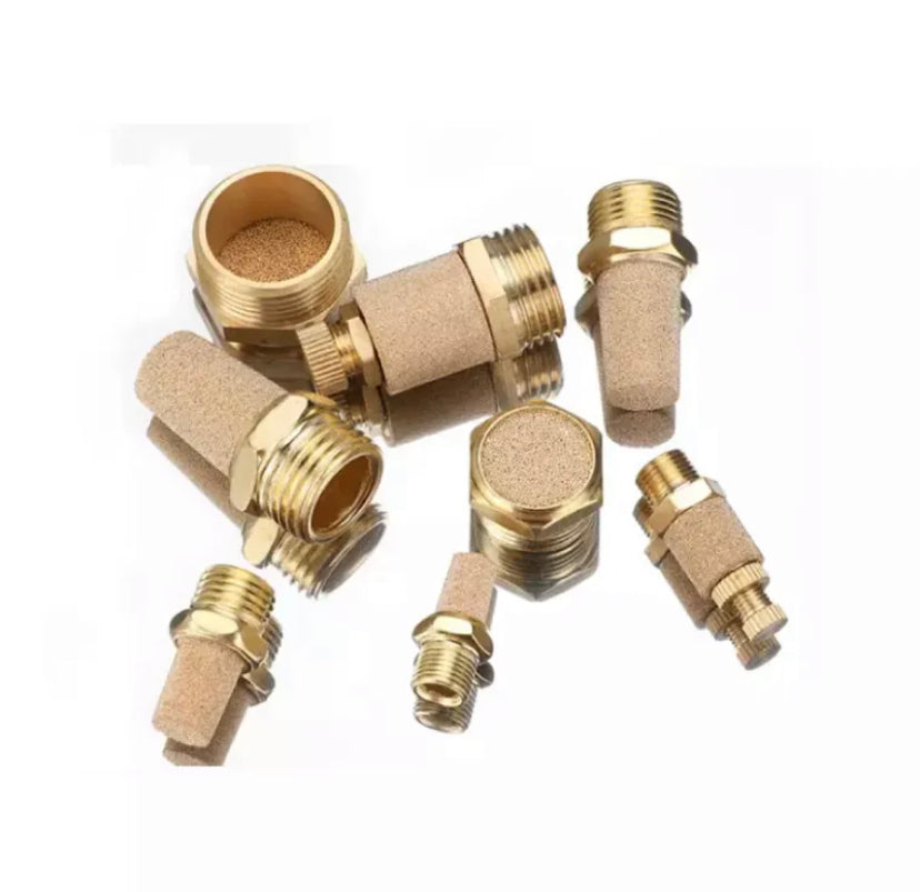 Brass Pneumatic Exhaust Muffler Sliencer 1/4 1/8 3/8 1/2 BSP Male Pneumatic Air Silencer Fittings Noise Filter Reducer