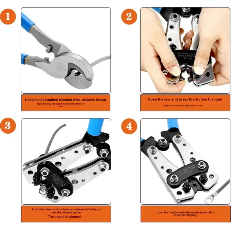 HX-50B Large Naked Terminal Wire Cutters Suitable For Copper Aluminum Terminal Cable Cutting Aluminum Handle Pressing Pliers