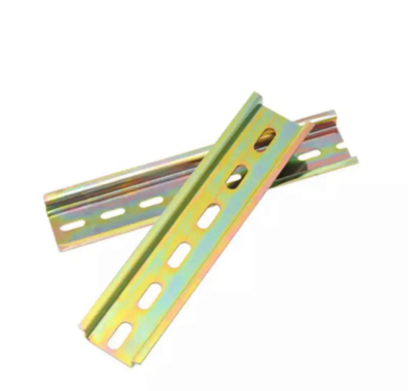 1 Pcs 35mm-500mm Iron Aluminium Slotted Din Rail For Circuit Breaker Mounting C45 Guide Rail Terminal Connector Installation Track 0.9mm