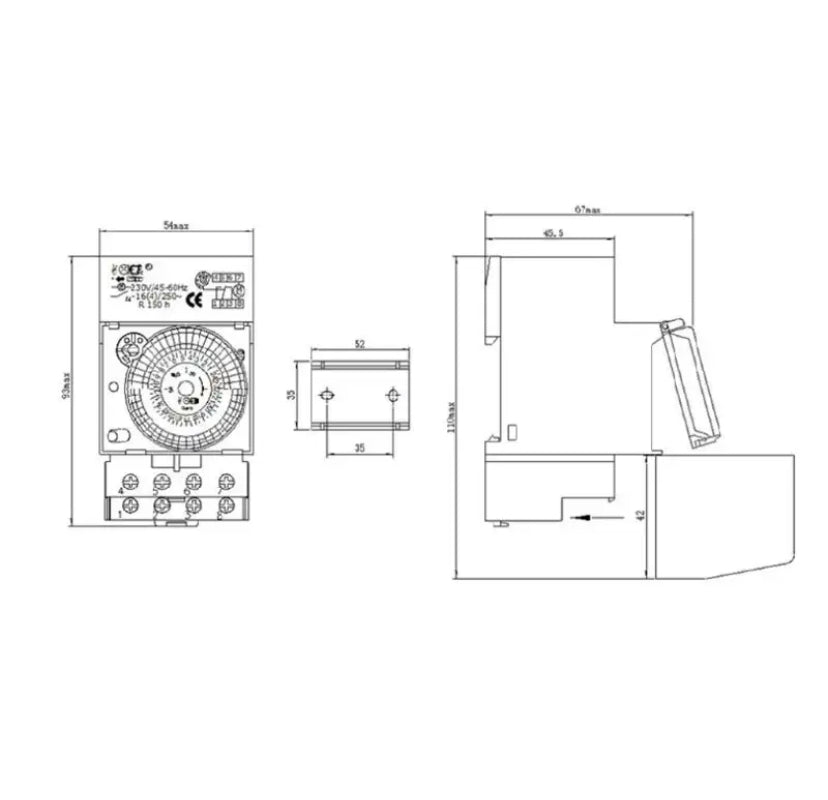 SUL181H 24 Hours Analog Mechanical Timer Manual/Auto Controller for Time for Office Power Auto Control Compact