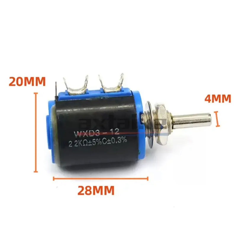 WXD3 WXD3-12 2W Potentiometer Wirewound Multi-Turn 100R 200R 220R 470R 1K 2.2K 3.3K 4.7K 6.8K 10K 22K 33K 47K Variable Resistor