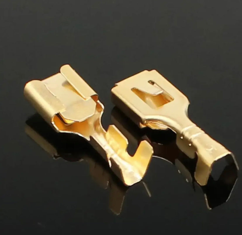6.3mm Automotive Crimp Terminal Male Female Spade Connector Brass Auto Splice Wire Terminals