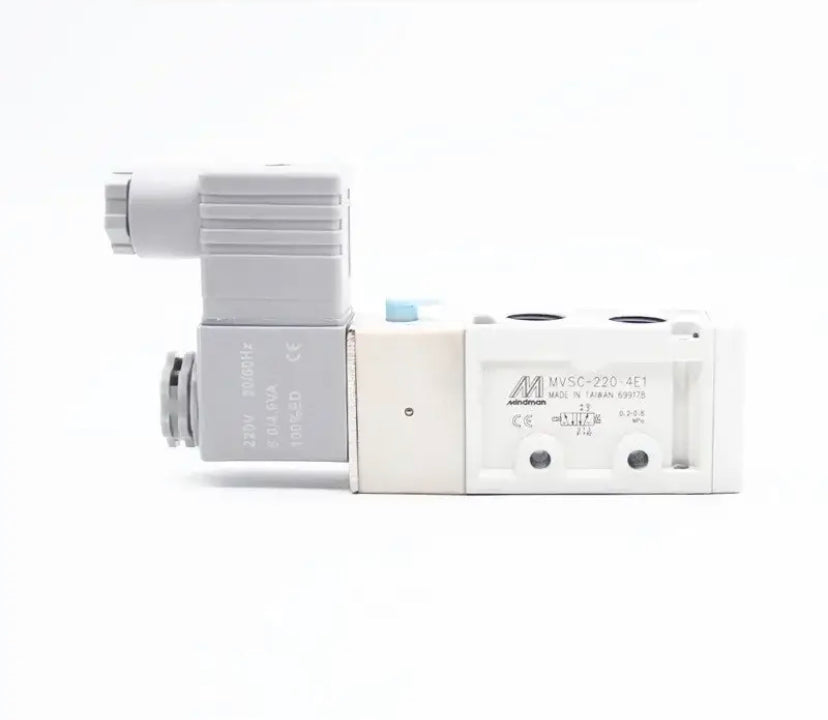 Mindman white solenoid valve MVSC-220-4E1 two-position five-way pneumatic reversing valve AC220 24V MVSC-220-4E1 MVSC (china copy)