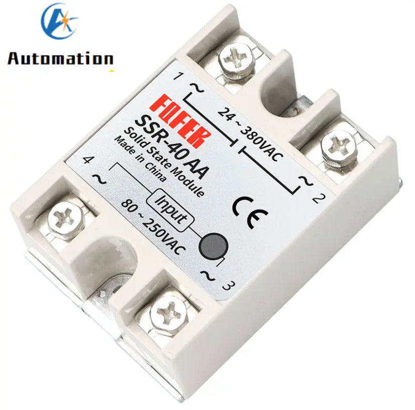 40A AC-AC Single Phase Solid State Relay SSR-40AA 80-250VAC 220V TO 24-380V AC