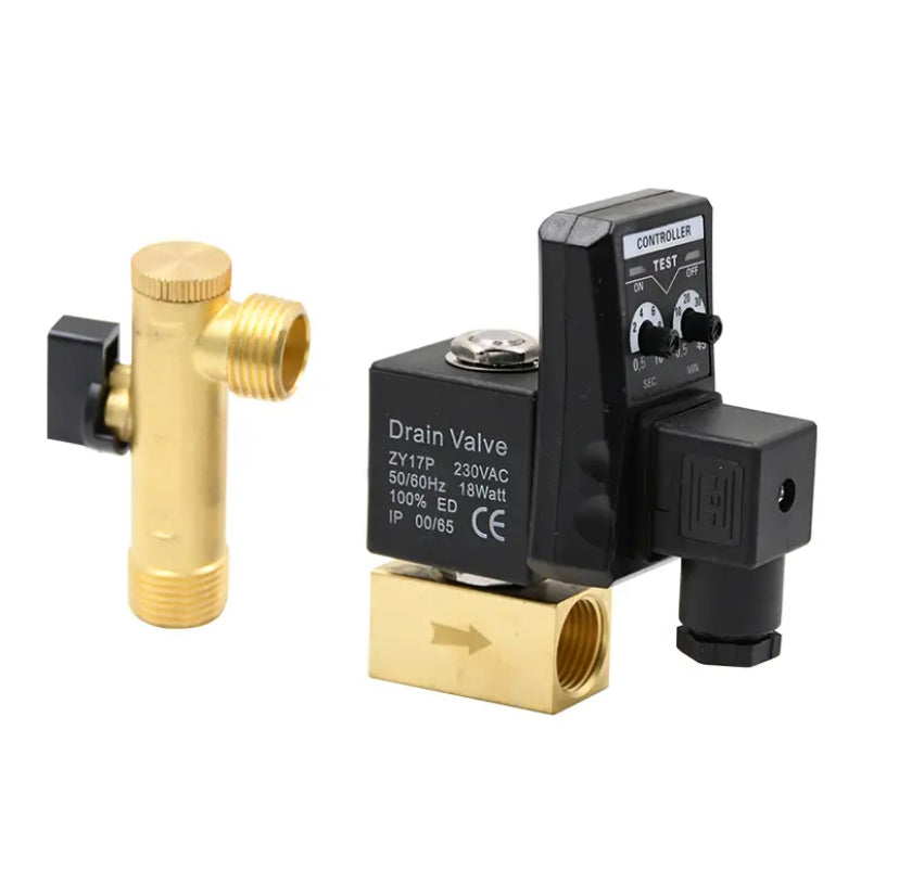 1/2" AC220V Electronic Drain Valve Timed Air Compressor Gas Tank Automatic 2-way Durable Drain Valve - gravax.store