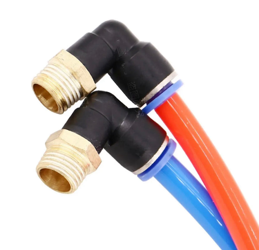 PL pneumatic connector 4mm-12mm hose OD 1/8 "1/4" 3/8 "1/2" male pneumatic thread tube elbow connector tube Air Push In mount