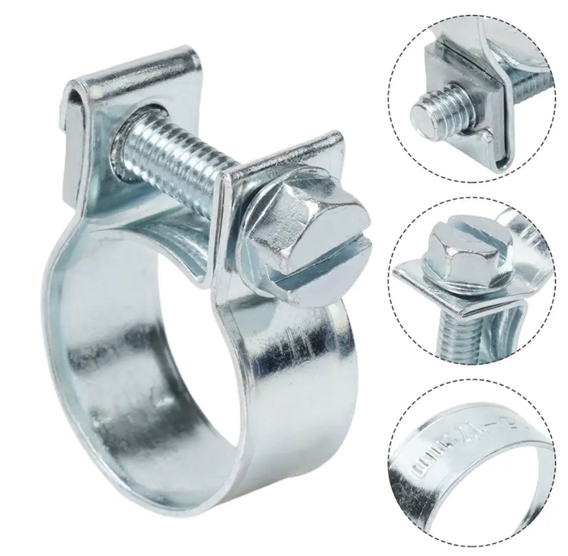 10pcs Fuel Line Jubilee Hose Clips Clamp Diesel Petrol Pipe Coolant Radiator Carbon Steel Galvanized Pipe Fittings Fixing Clamp
