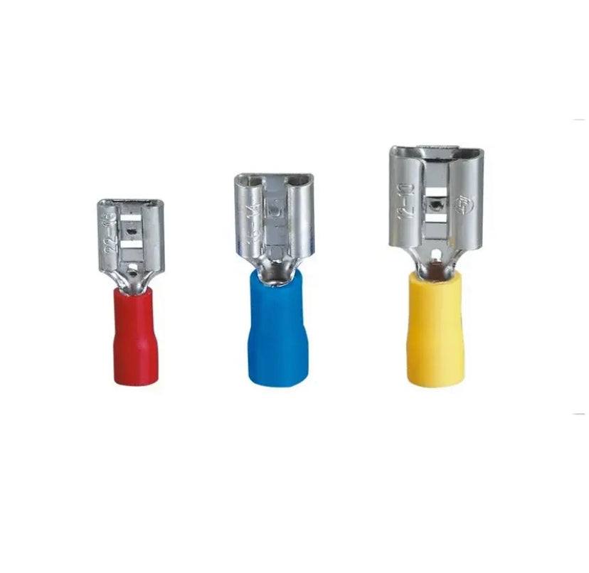 Insulated Female Crimping Terminals 6.3mm Seal Spade Electrical Wire Connector Wiring Cable Plug