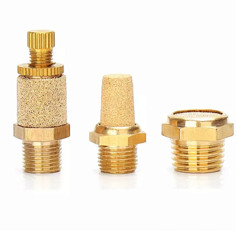 Brass Pneumatic Exhaust Muffler Sliencer 1/4 1/8 3/8 1/2 BSP Male Pneumatic Air Silencer Fittings Noise Filter Reducer