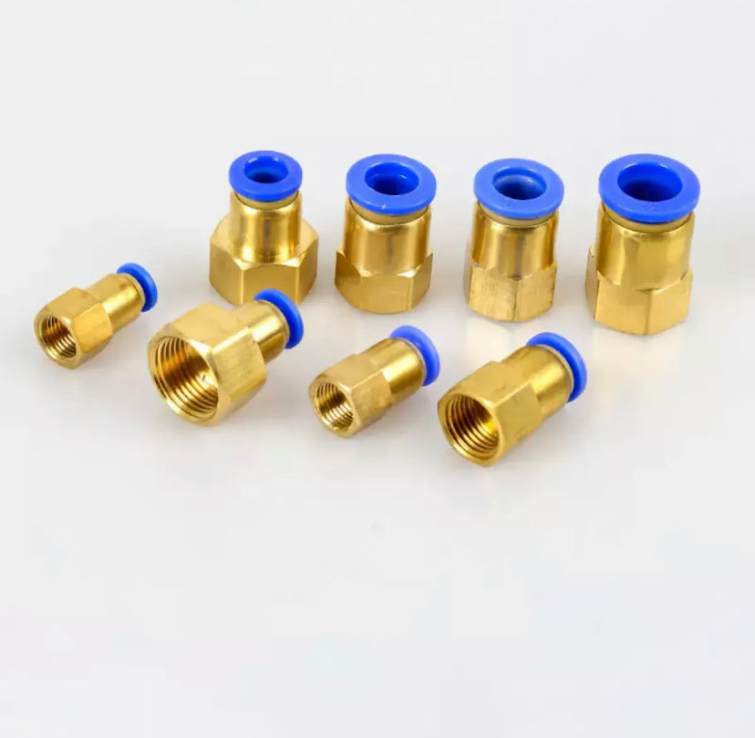 PCF Air Pipe Fitting 4 6 8 10 12mm Hose Tube 1/8" 3/8" 1/2" BSP 1/4" Female Thread Brass Pneumatic Connector Quick Joint Fitting